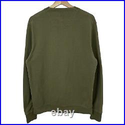 CP Company Green Crew Neck Logo Sweater Jumper Pullover Size Medium M PTP 21