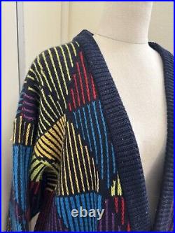 CUGGI Coogi Style Vintage Medium Pure Wool Cardigan Button Sweater Jumper Rare