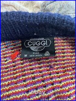 CUGGI Coogi Style Vintage Medium Pure Wool Cardigan Button Sweater Jumper Rare