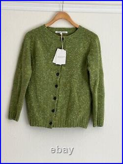 Cabbages and Roses Splendid Cardigan Fresh Green Size Medium 100% Merino Wool