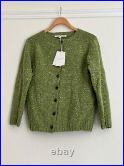 Cabbages and Roses Splendid Cardigan Fresh Green Size Medium 100% Merino Wool