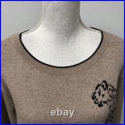 Cabi Cheetah Pullover Sweater Jumper Womens Medium Beige Black Oversize Relaxed Cabi Cheetah Pullover Sweater Jumper Womens Medium Beige Black Oversize Relaxed