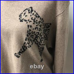 Cabi Cheetah Pullover Sweater Jumper Womens Medium Beige Black Oversize Relaxed