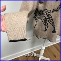 Cabi Cheetah Pullover Sweater Jumper Womens Medium Beige Black Oversize Relaxed Cabi Cheetah Pullover Sweater Jumper Womens Medium Beige Black Oversize Relaxed