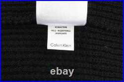 Calvin Klein Mens Hoodie Sweater Knit Pullover M Black Logo Zipless