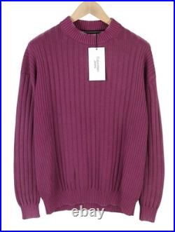 Calvin Klein Mens Knit Sweater S Light Purple Stand Collar Cotton Stretch