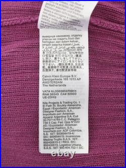 Calvin Klein Mens Knit Sweater S Light Purple Stand Collar Cotton Stretch