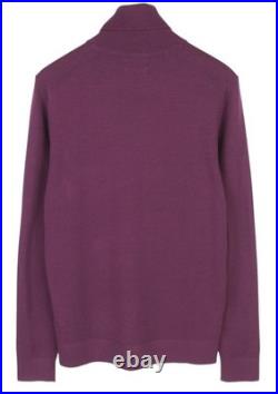 Calvin Klein Merino Turtleneck Mens Sweater Knit Pullover M Purple