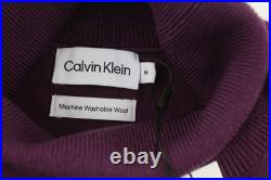 Calvin Klein Merino Turtleneck Mens Sweater Knit Pullover M Purple