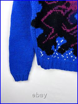 Calvin Klein Sweater Womens Medium Turtleneck Vintage Abstract Art Octopus Wool