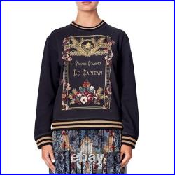 Camilla Hotel Boheme Jumper Size Medium Pull Over Sweater M Cotton Black