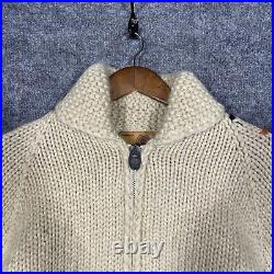 Canadian Sweater Company Mens Medium Full Zip-Up Wool Collared Hand Knit BT