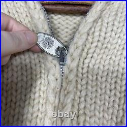 Canadian Sweater Company Mens Medium Full Zip-Up Wool Collared Hand Knit BT