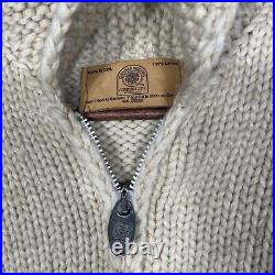 Canadian Sweater Company Mens Medium Full Zip-Up Wool Collared Hand Knit BT