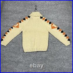 Canadian Sweater Company Mens Medium Full Zip-Up Wool Collared Hand Knit BT