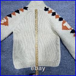 Canadian Sweater Company Mens Medium Full Zip-Up Wool Collared Hand Knit BT