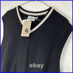 Carhartt Stanford Vest Sweater Black Knit MEDIUM 44 Chest