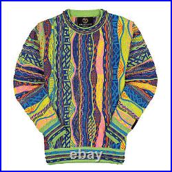 Carlo Colucci Knitted Jumper Sweatshirt Sweater Green Blue Yellow M Coogi
