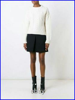 Carven Cable Knit Sweater Crew Neck Low Gauge Long Sleeve M Ivory Used