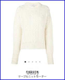 Carven Cable Knit Sweater Crew Neck Low Gauge Long Sleeve M Ivory Used