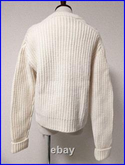 Carven Cable Knit Sweater Crew Neck Low Gauge Long Sleeve M Ivory Used