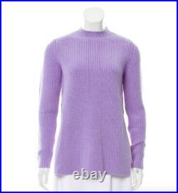 Carven Split-Side Ribbed Wool Sweater in lilac Sz 5