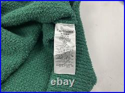 Casablanca Green Diamond-Jaquard Argyle Boucle Polo Sweater Knit Size Medium M