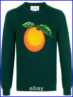 Casablanca Orange Crewneck Sweater Green Medium