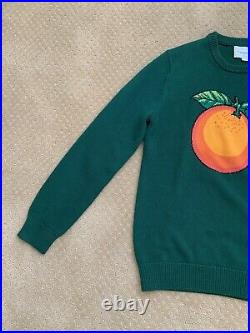 Casablanca Orange Crewneck Sweater Green Medium
