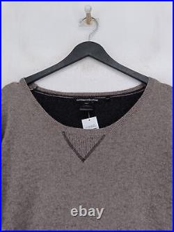 Cashmere & Cotton Women's Jumper M Brown 100% Cashmere Round Neck Pullover