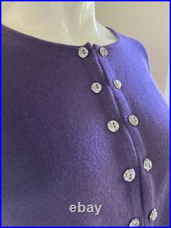 Cashmere Top Purple Cardigan Jumper Sweater Top Knit M 10- 12 40 Us6