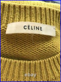 Celine Cashmere Cotton Knit Sweater Phoebe Philo Yellow Size M