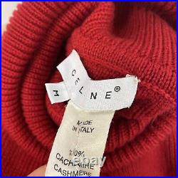 Celine Cashmere Knit Logo Sleeves Turtleneck Sweater Medium