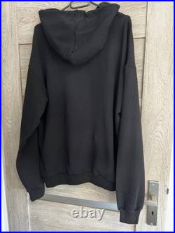 Celine Triomphe Logo Embroidered Men Women Black Hoodie Sweater Cotton Size M