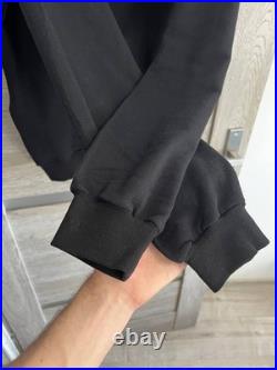 Celine Triomphe Logo Embroidered Men Women Black Hoodie Sweater Cotton Size M