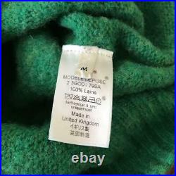 Celine knit sweater 100% wool green size M long sleeves Made in England plain