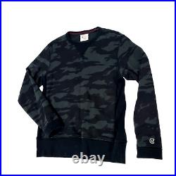 Champion Todd Snyder Mens Sweater Jumper Size M Pullover Black Camo Print