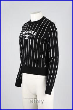 Chanel Black And White 2023 Cashmere Sweater Fr 38 Uk 10