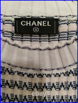 Chanel Cotton Rib knitted CC logo multicolored sweater top 40 Italy
