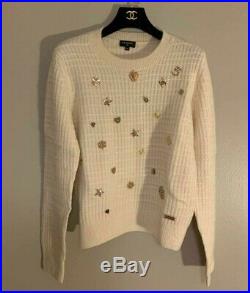 Chanel Embellished White Sweater Size38 Us6