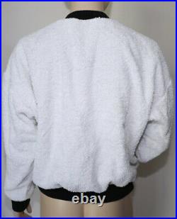 Chanel Iconic Vintage White Terry/black CC Logo Sweatshirt Sweater Top, S/m, Rare