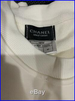 Chanel Sweatshirt sweater long sleeve off white uniform coco medium New Vintage