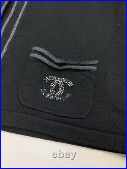 Chanel uniform women's long sleeve wool cardigan sweater size M