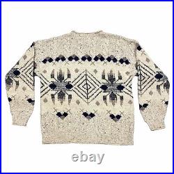 Chaps Ralph Lauren Hand Knitted Wool Jumper Vintage Designer Sweater Grey VTG