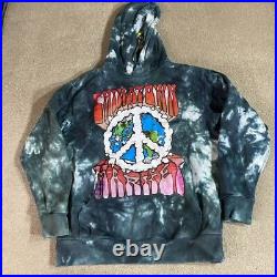 Chinatown Market Jumper Mens Medium Blue Tiedye Peace On Earth Hoodie Sweater