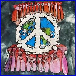 Chinatown Market Jumper Mens Medium Blue Tiedye Peace On Earth Hoodie Sweater