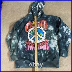 Chinatown Market Jumper Mens Medium Blue Tiedye Peace On Earth Hoodie Sweater