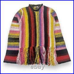 Chloe Cashmere & Wool Hand Knit Macrome Sweater Multicolour Medium