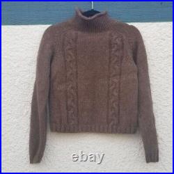 Chocolate brown yak wool turtleneck sweater medium