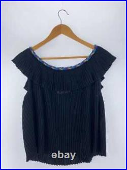 Christian Dior/Pleated sleeveless sweater (thin)/M/Cotton/BLK